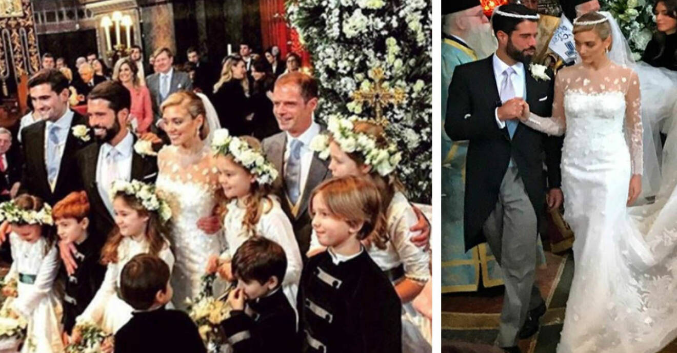 Gästernas bilder från societetetslejonen Filippos Lemós och Marianne Goulandris bröllop
