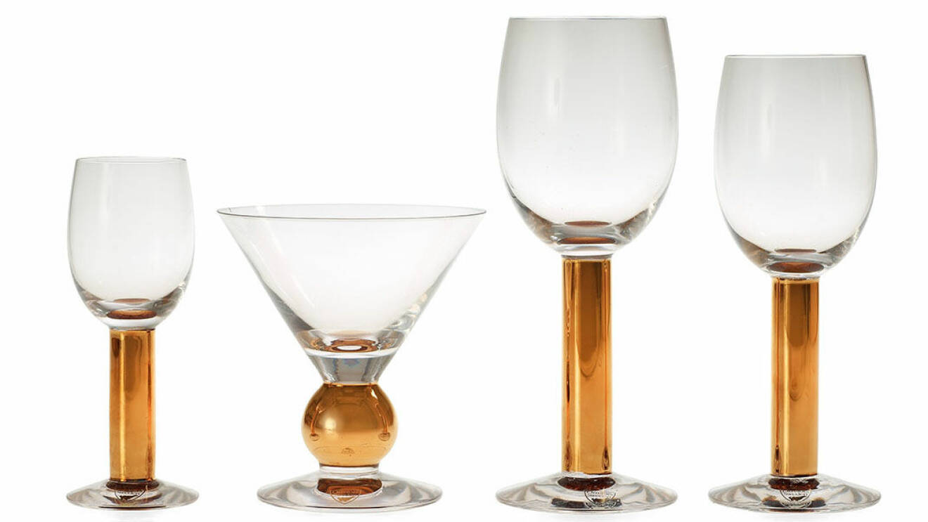 Glasen och besticken till Nobelservisen har Gunnar Cyrén designat.