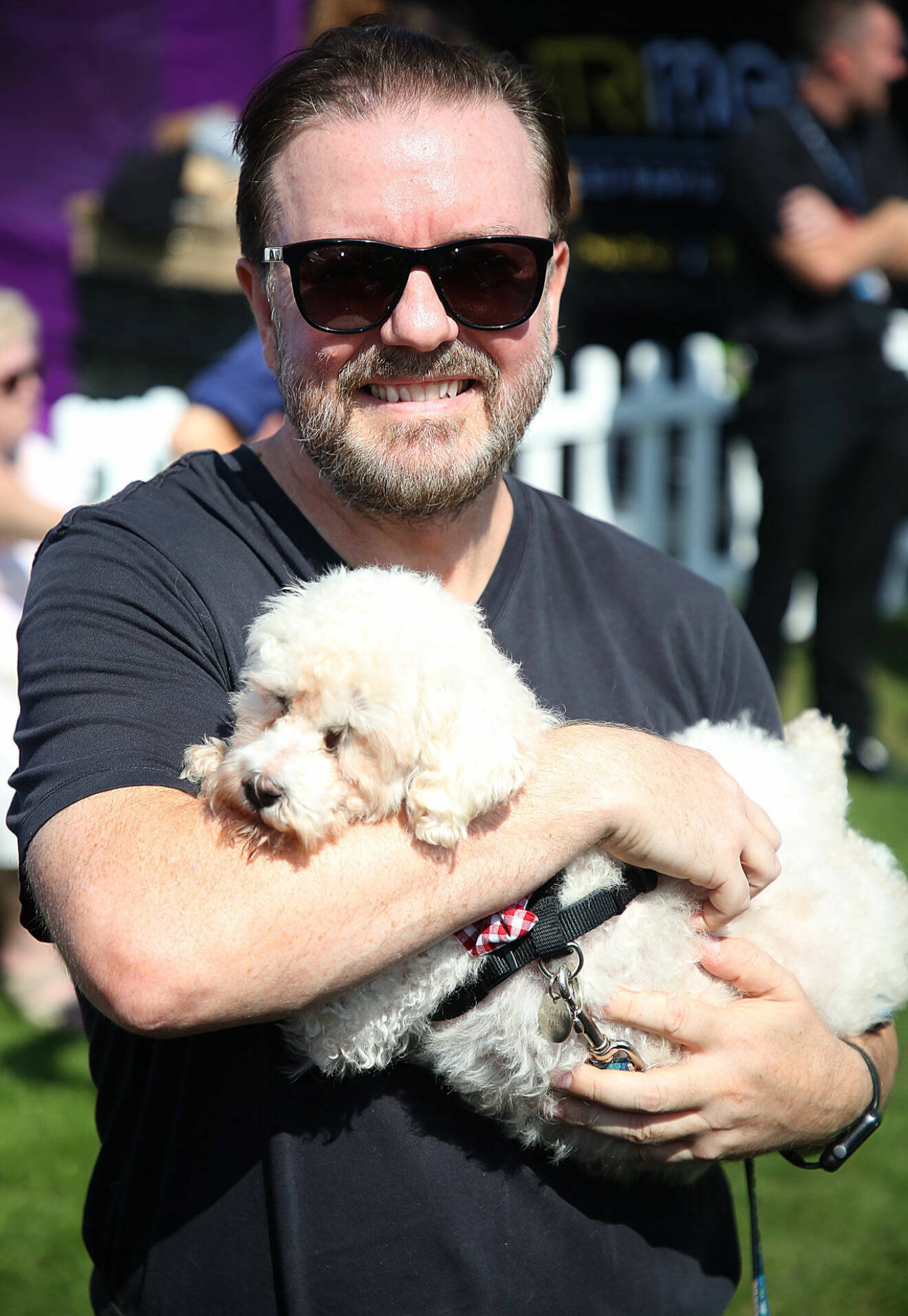Skådespelaren Ricky Gervais, känd från humorserien The office, är en känd hundälskare. 