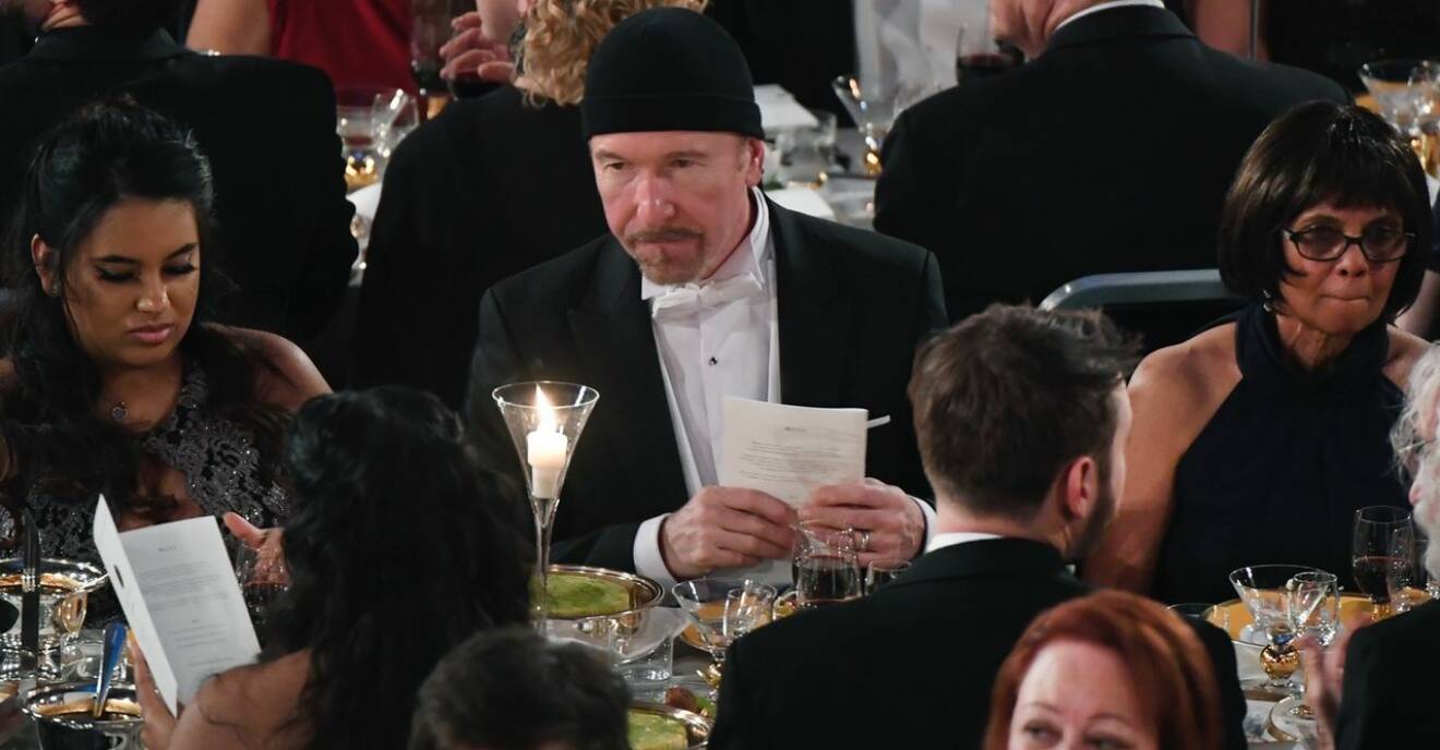 "The Edge", gitarrist i U2, på Nobelfesten 2018
