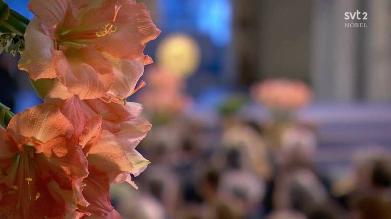 Blomsterarrangemangen under ceremonin i Norge. 