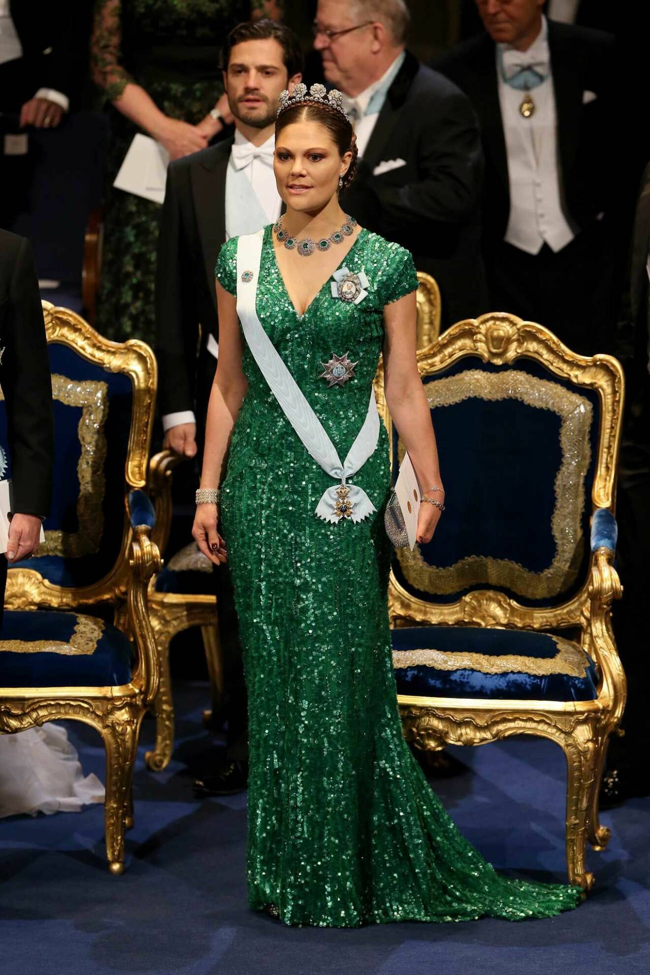 2012 bar kronprinsessan Victoria en grön klänning av Elie Saab