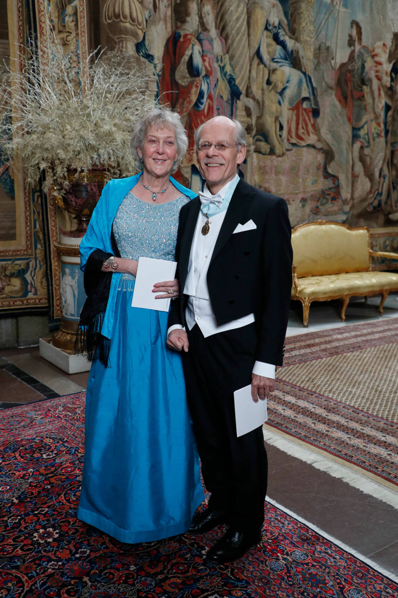 Riksbankschefen Stefan Ingves med sin fru Deborah som är talpedagog, gäster på kungens Nobelmiddag 2019.