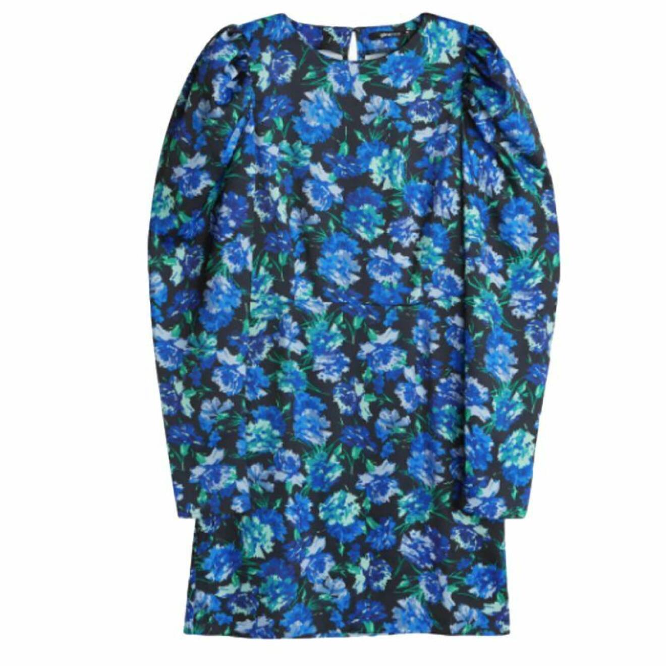 blå blommig klänning från gina tricot