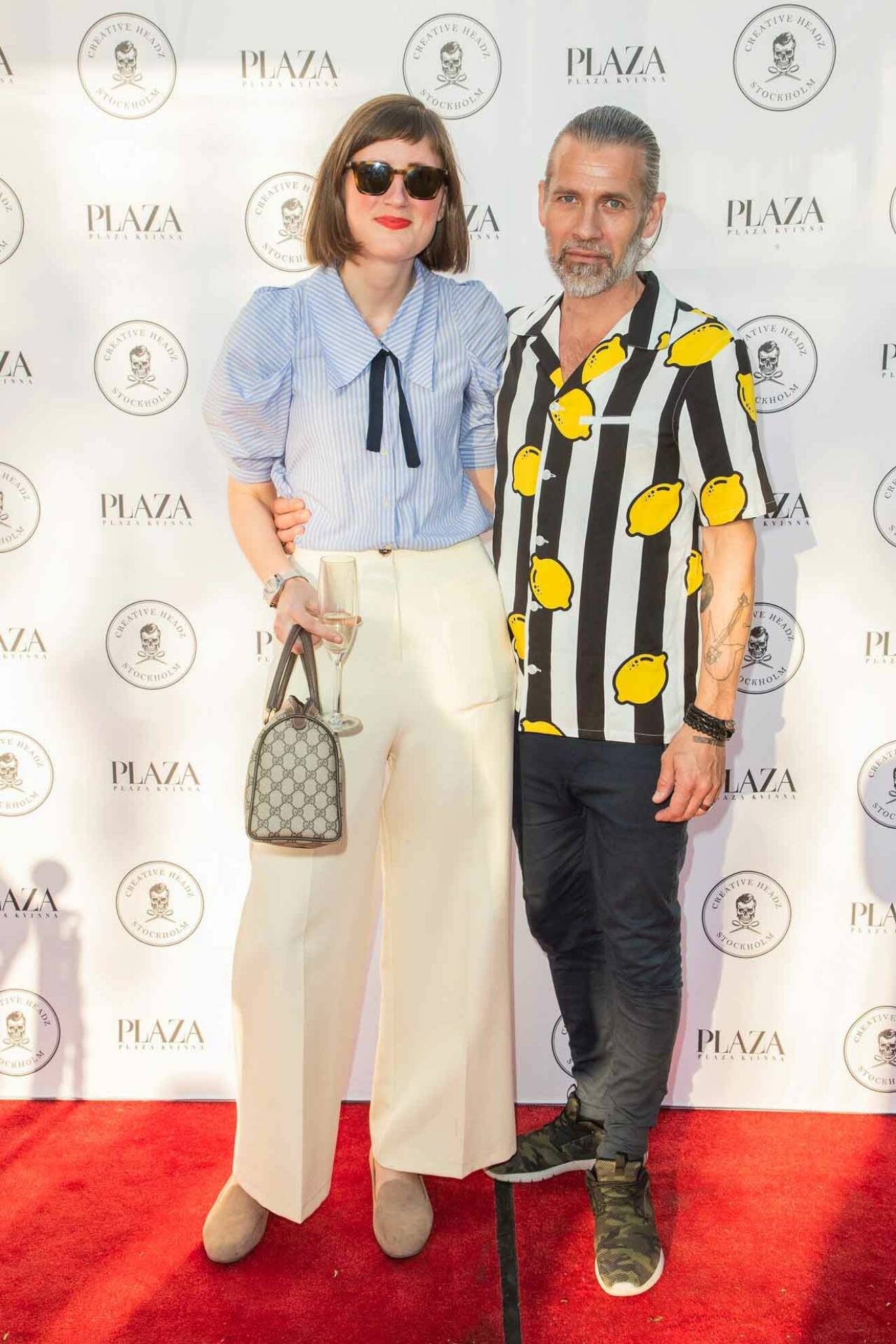 Plaza Kvinnas chefredaktör Caroline Thörnholm och Subitos Daniel Lindroth, som följde kvällens klädsel Lemonade.