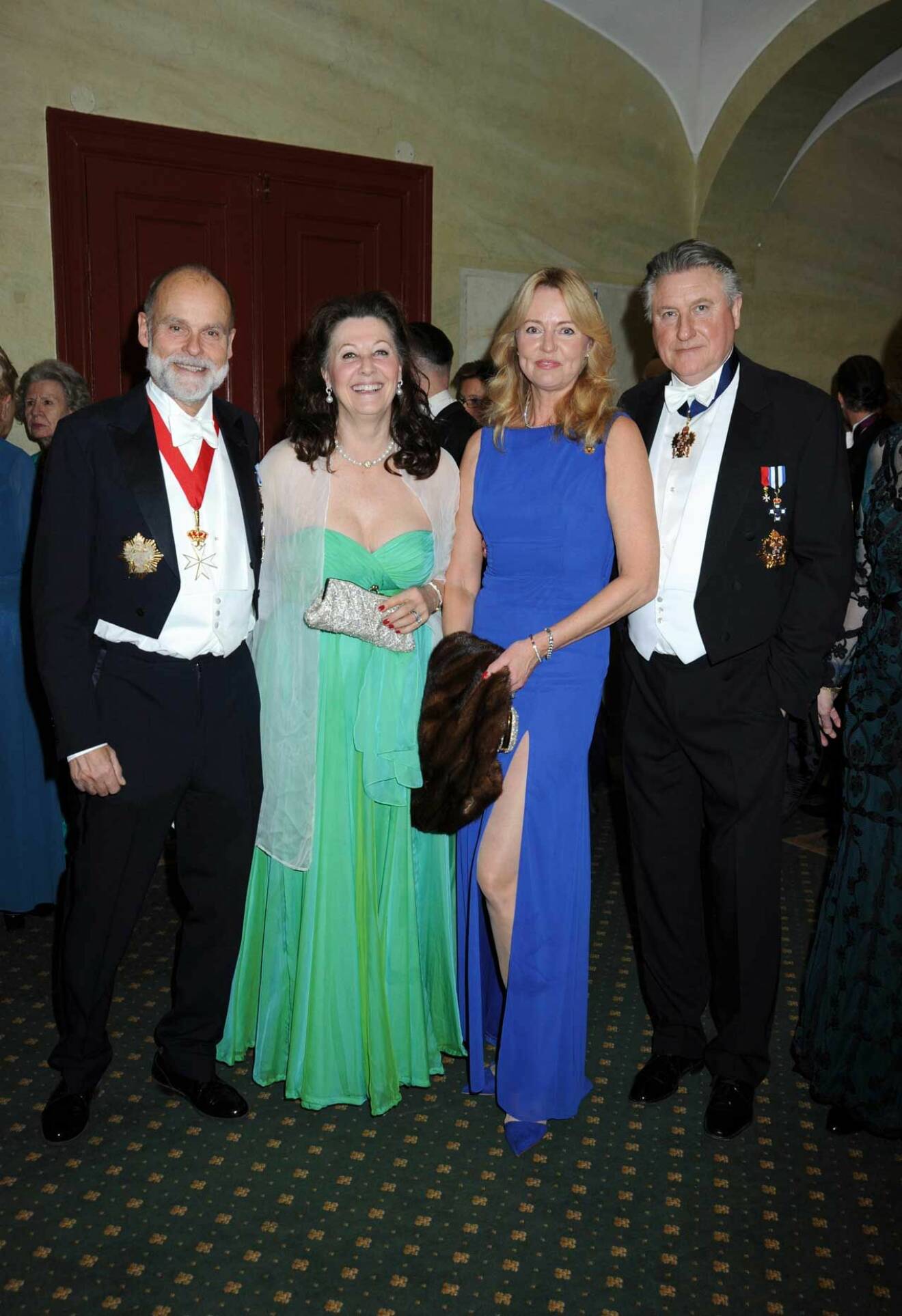 Kvällens slottskvartett! Makarna Magnus och Cecilia Birke tillsammans med Elisabeth och Lars Norman från Salnecke slott.