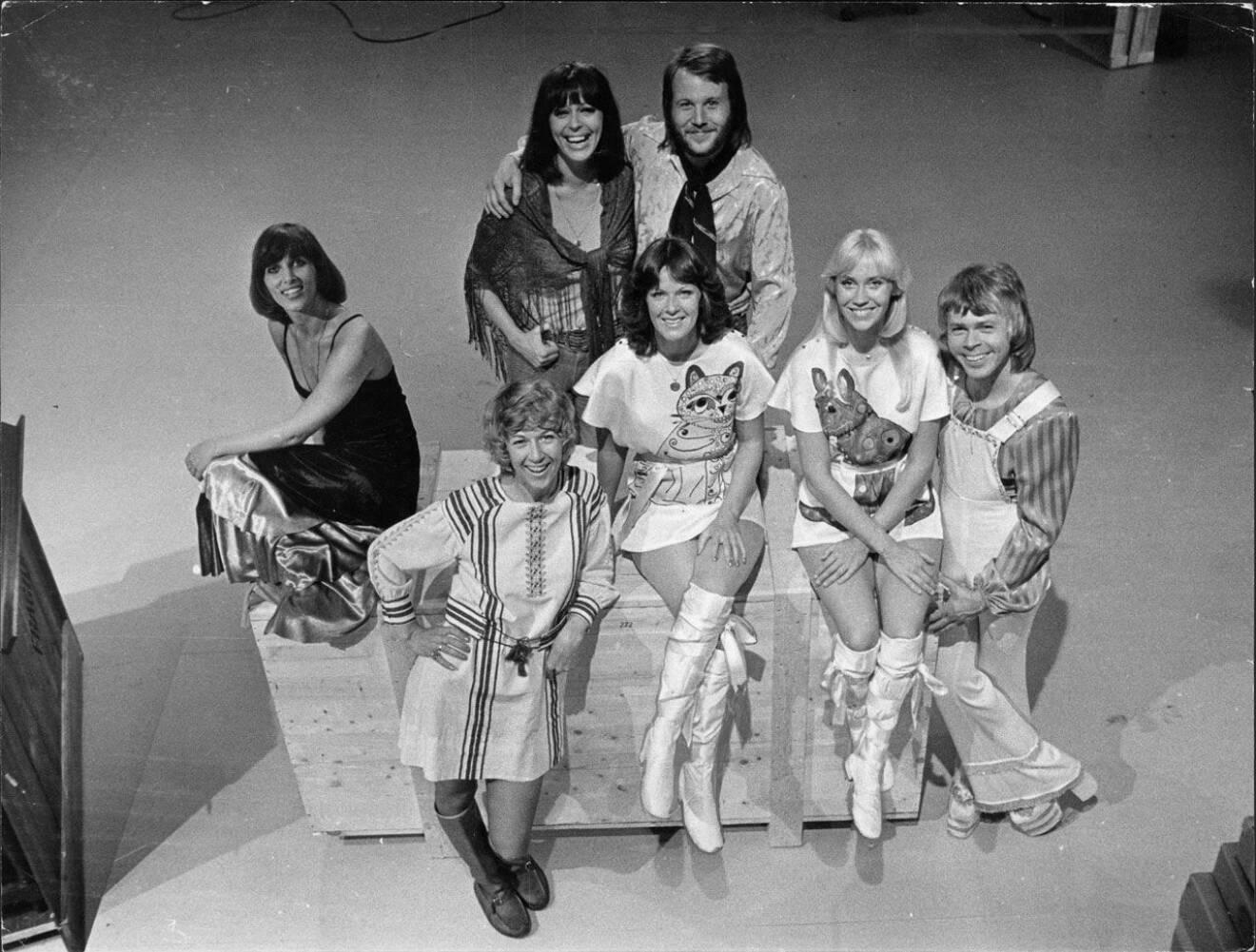 1975 i programmet Made in Sweden med Sylvia Vrethammar, Merit Hemmingson, Anni-Frid Lyngstad, Agnetha Fältskog, Björn Ulvaeus och Benny Andersson.