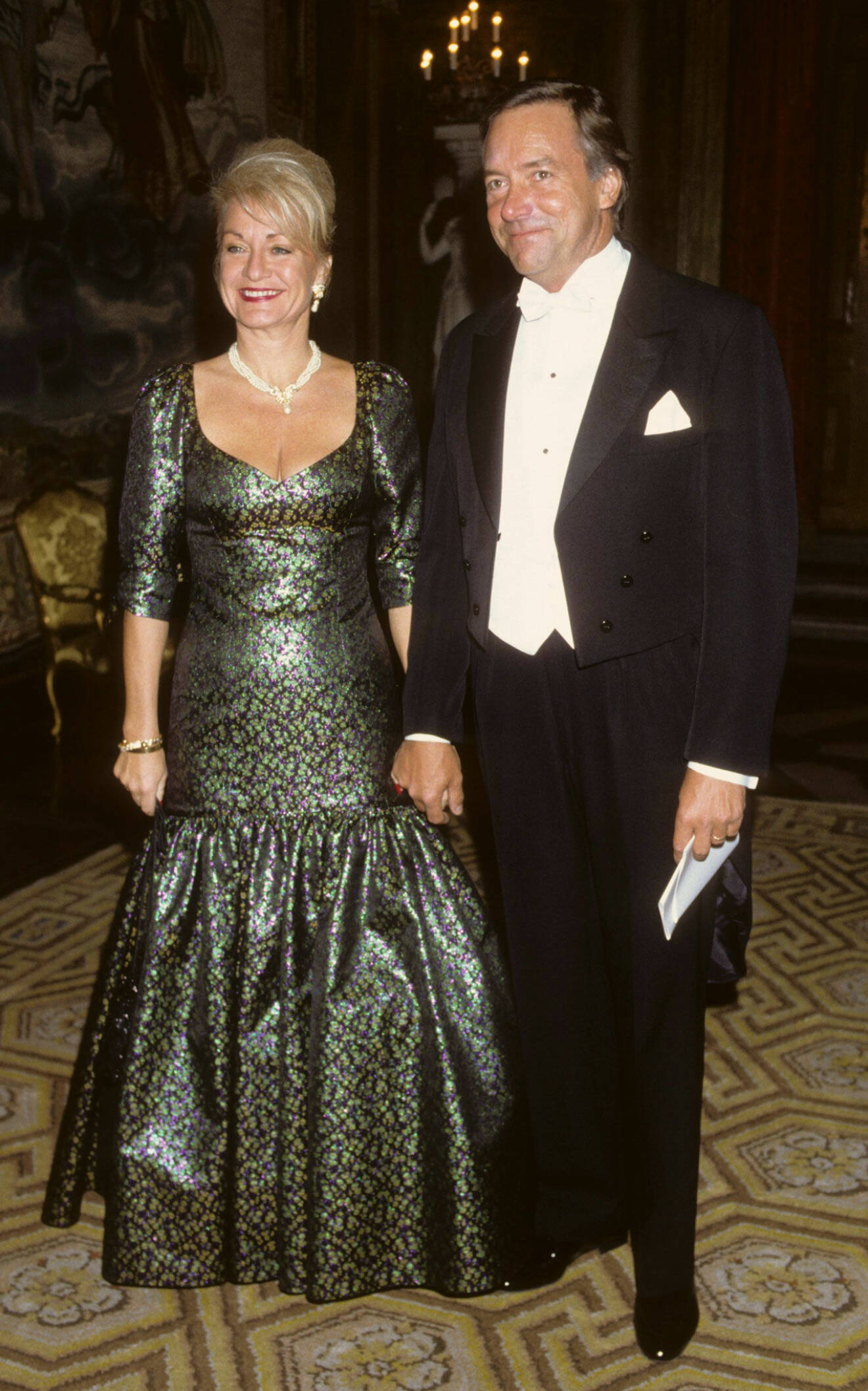 Alexandra och maken Anders Gustrin på slottsmiddag 1990. Anders avled 2011 i benmärgssjukdomen amyloidos. 