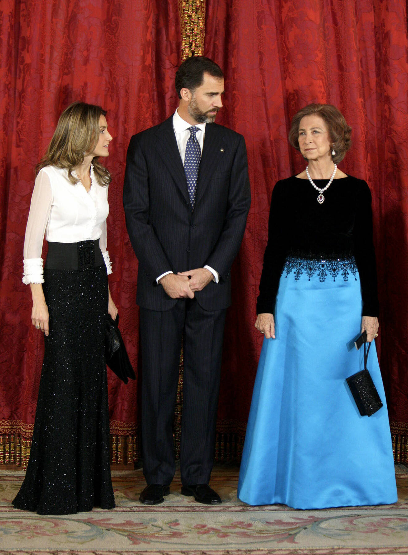Drottning Sofia, kronprins Felipe och prinsessan Letizia 