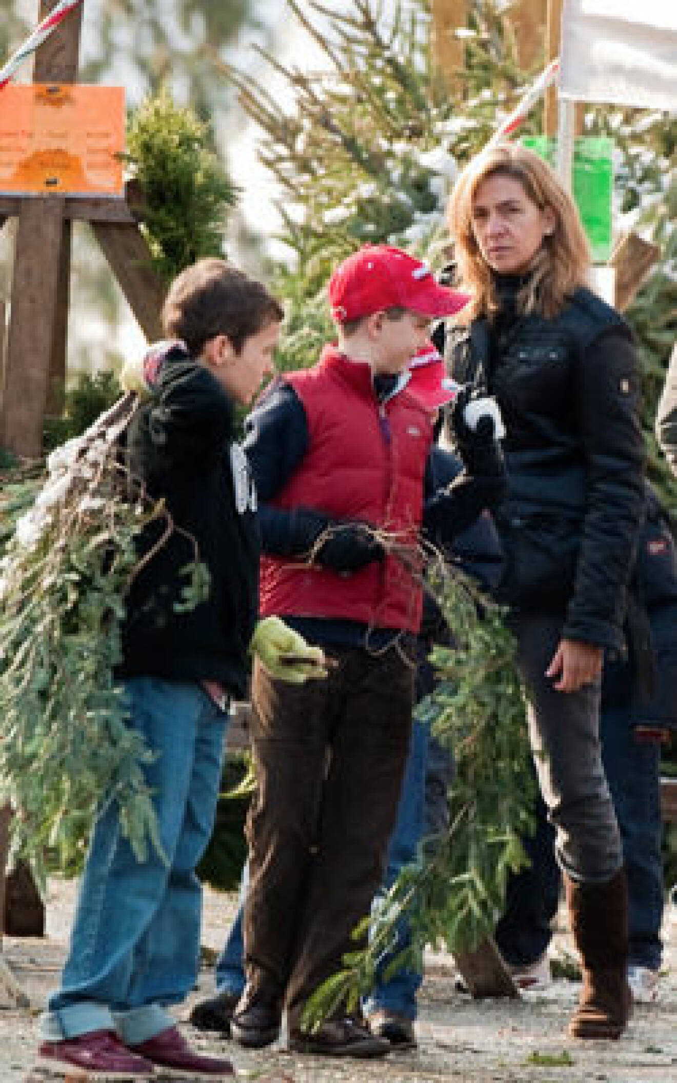 Prinsessan Cristina och barnen letar julgran.