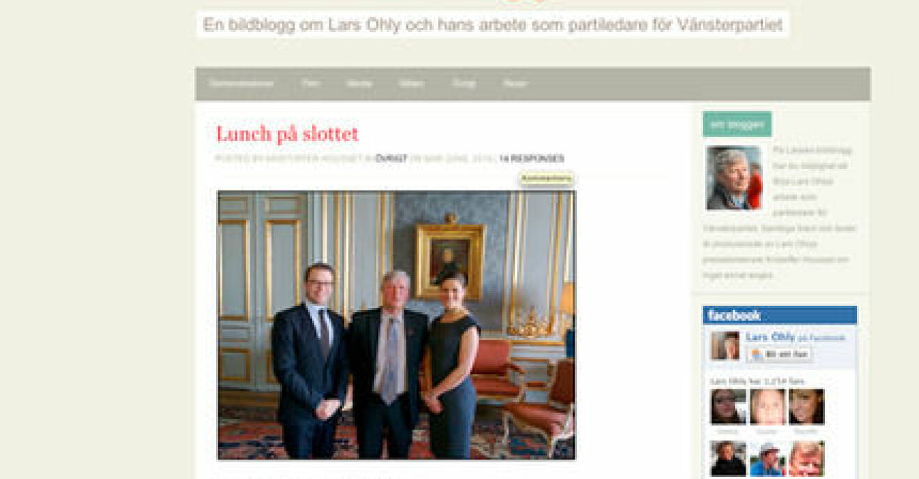 På Lasses Blidblogg ser vi Lars Ohly med kronprinsessan Victoria och Daniel Westling.
