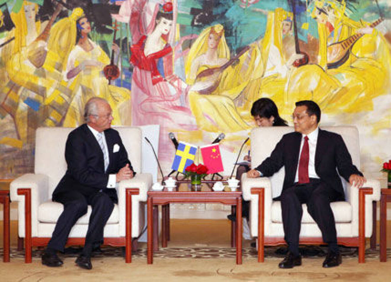 Kung Carl Gustaf och vice premiärminister Li Keqiang.