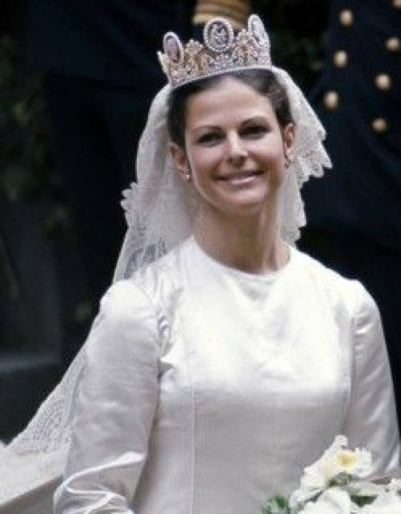 Drottning Silvia som brud 19 juni 1976.