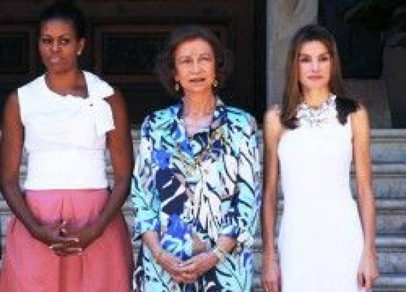 Drottning Sofia och kronprinsessan Letizia med Michelle Obama.