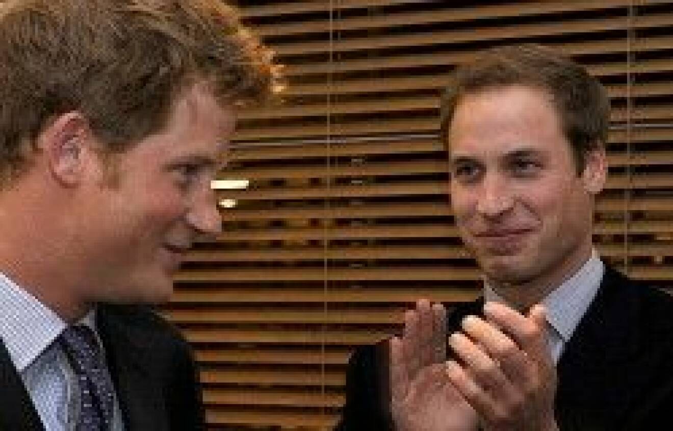 Prins Harry och prins William kom tvåa respektive etta.