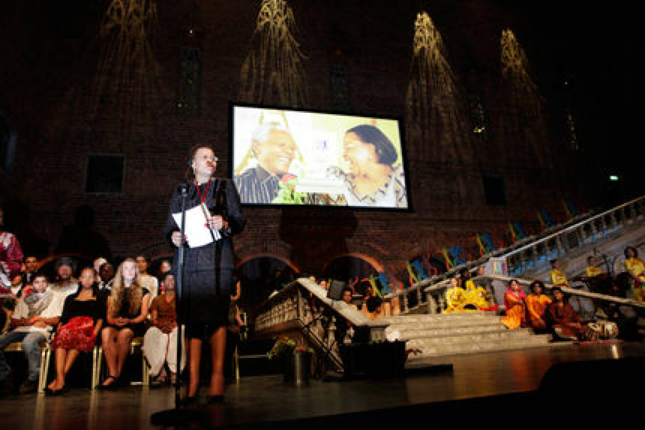 Graça Machel var på plats i Stockholms Stadshus.