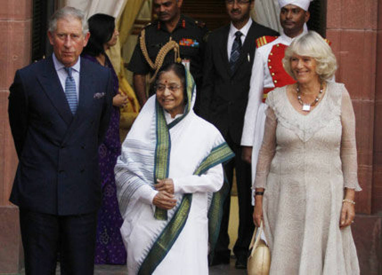 Prins Charles och Camilla med Indiens president.