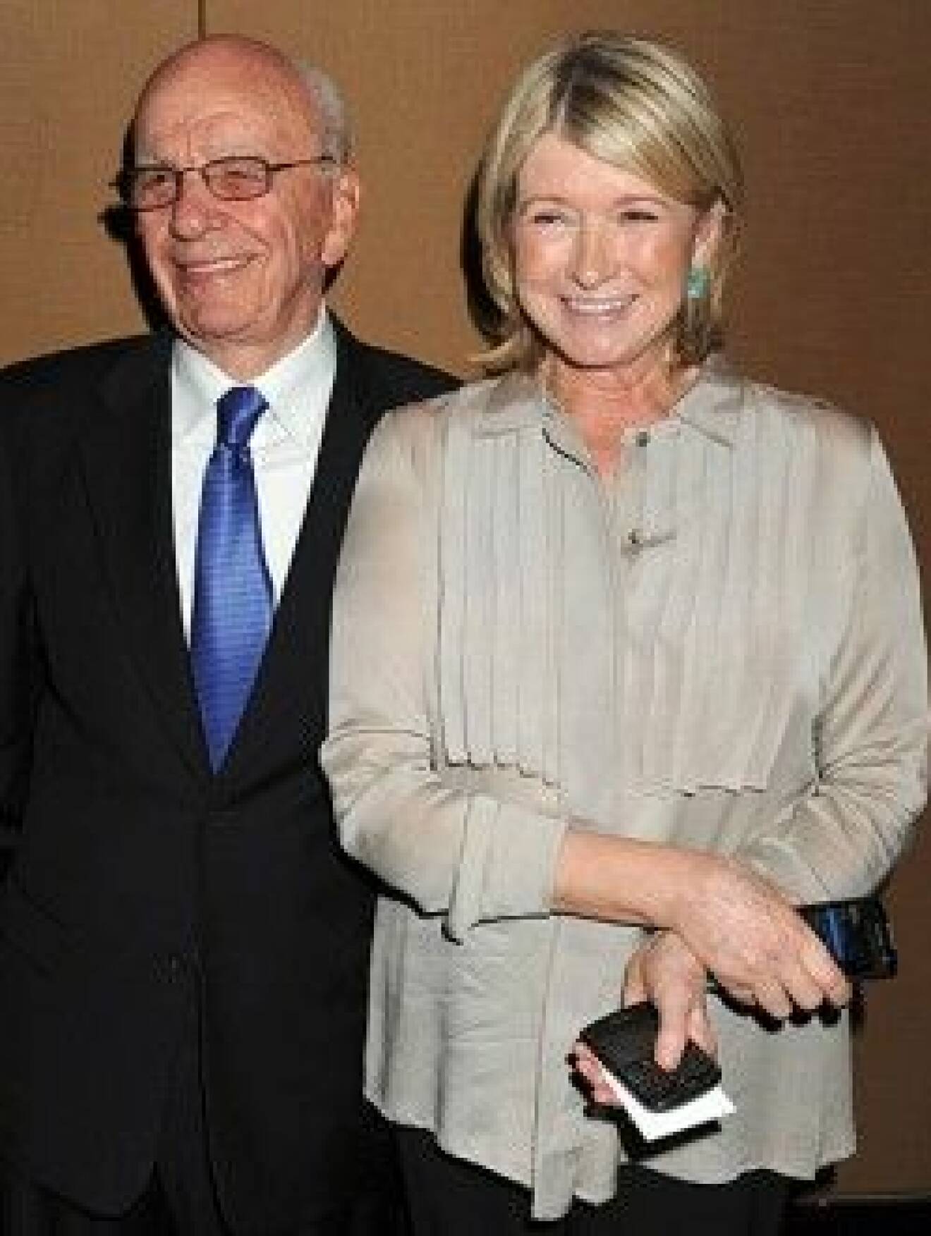 Tidningsmannen Rupert Murdoch och Martha Stewart.