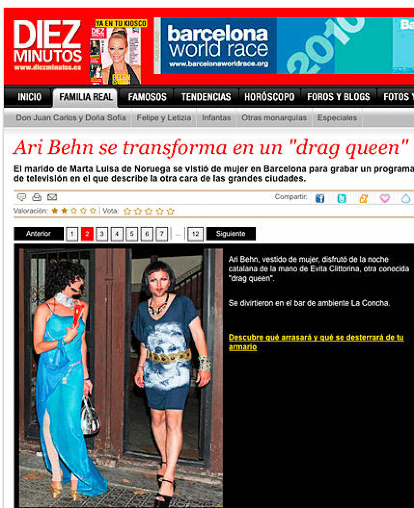 Även spanska tidningar uppmärksammade Ari Behns "nya" stil i Barcelona.
