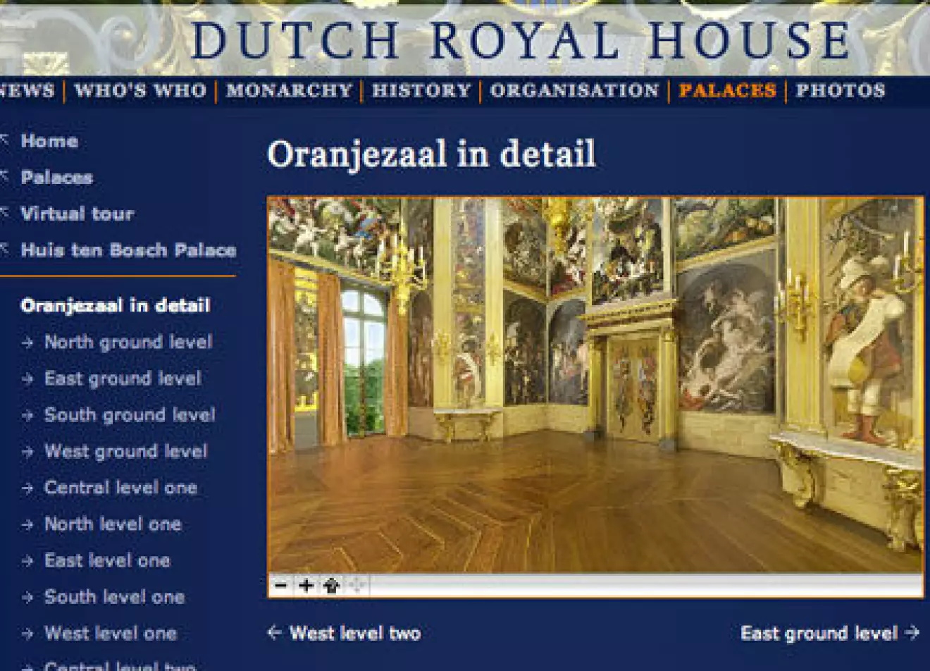 Detaljbild inifrån det holländska kungahuset.