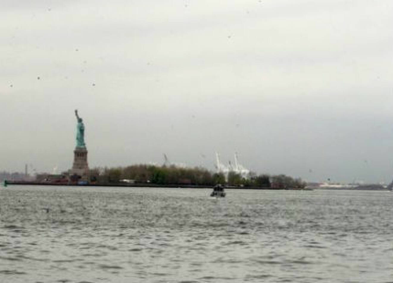 Frihetsgudinnan en gråmulen dag i New York