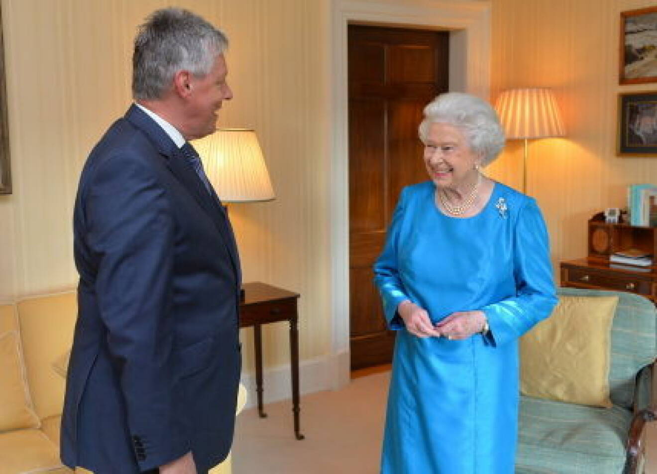 Queen Elizabeth attends a reception at Hillsborough Castle, Northern Ireland