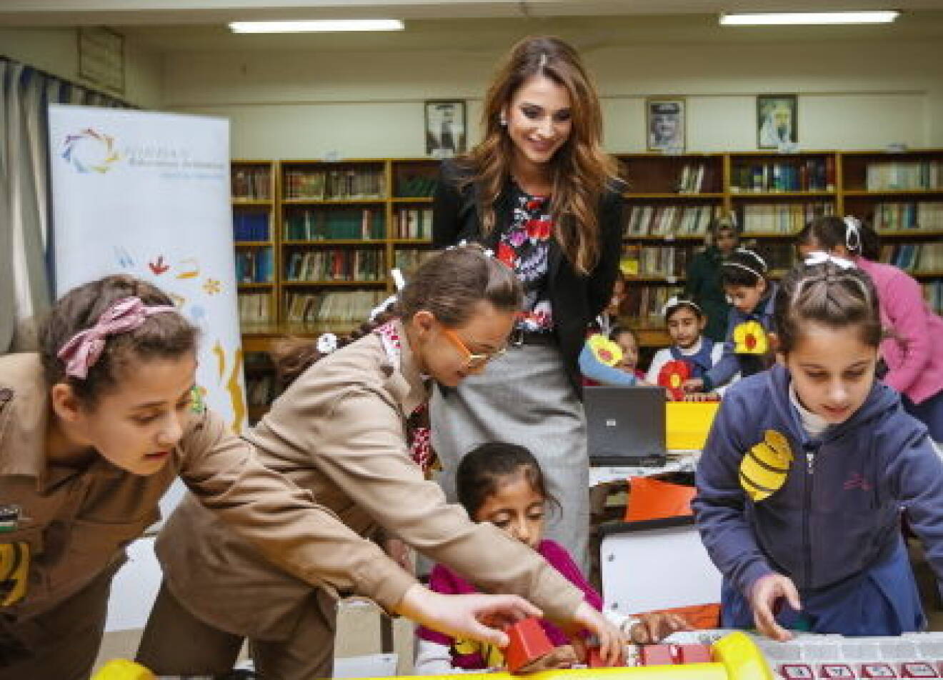 Queen Rania Visits Al Jandaweel Secondary School for Girls, Amman