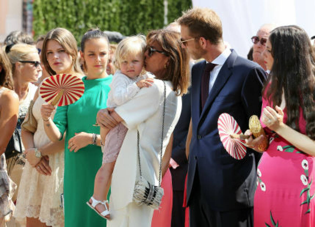 Prinsessan Caroline och hennes familj under furst Alberts regentjubileum tidigare i sommar.