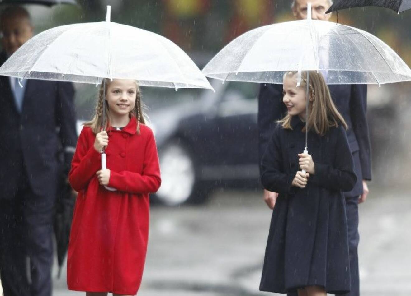 Queen Letizia, King Felipe, Princess Sof?a and Princess Leonor attend the military parade