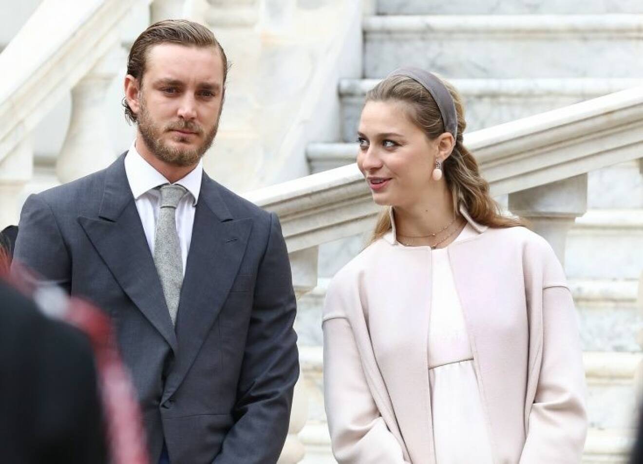 La famille royale de Monaco dans la cour du Palais Princier lors de la f?te Nationale monégasque ? Monaco