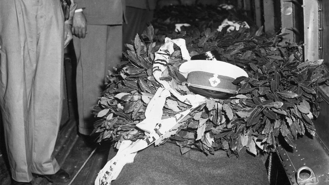 Folke Bernadottes begravning och kista.