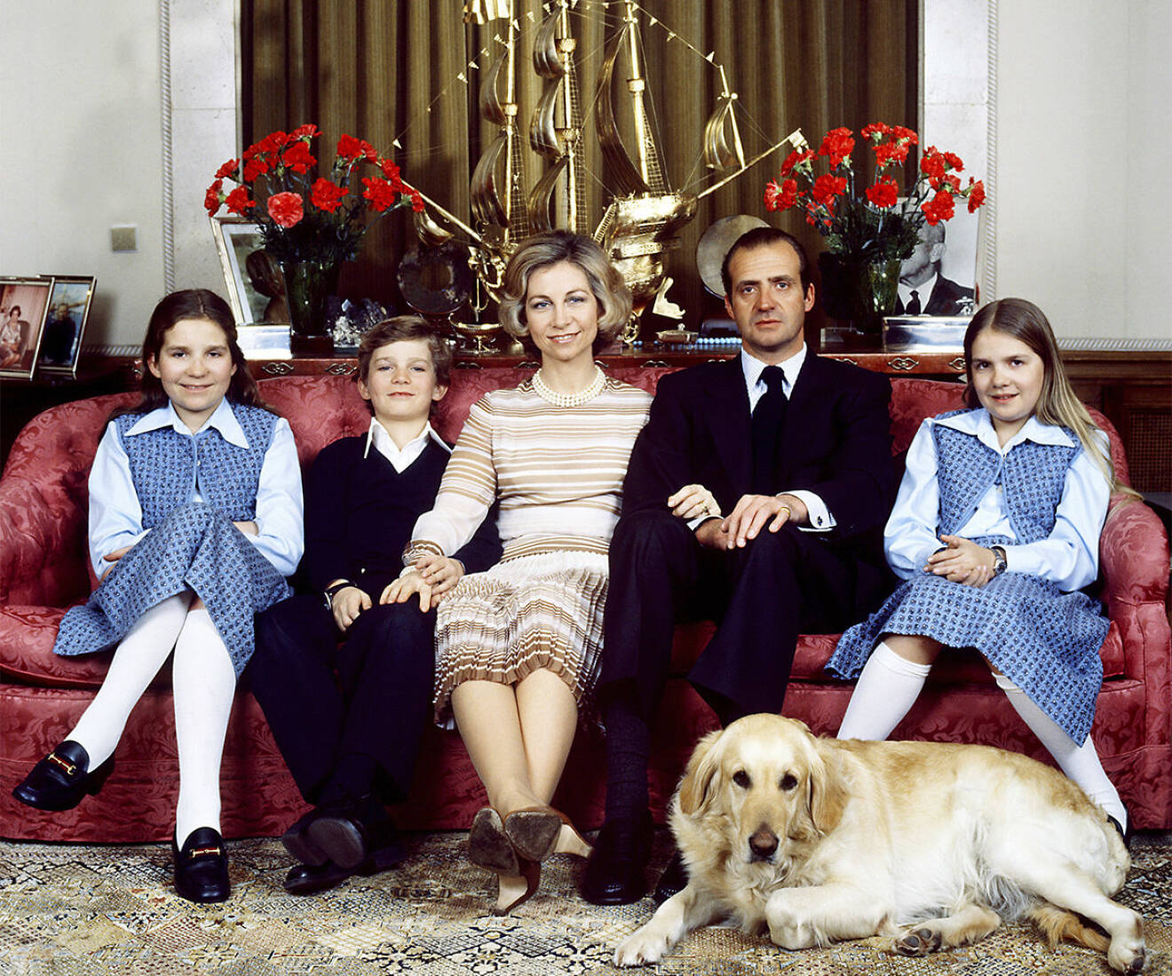 Drottning Sofía av Spanien och Juan Carlos har Elena, Cristina och Felipe