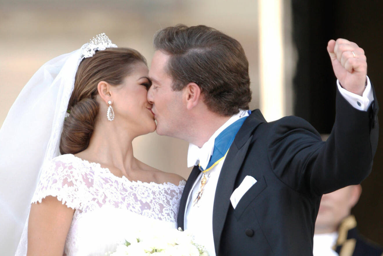 Chris och prinsessan Madeleine under bröllopsdagen 8 juni. 