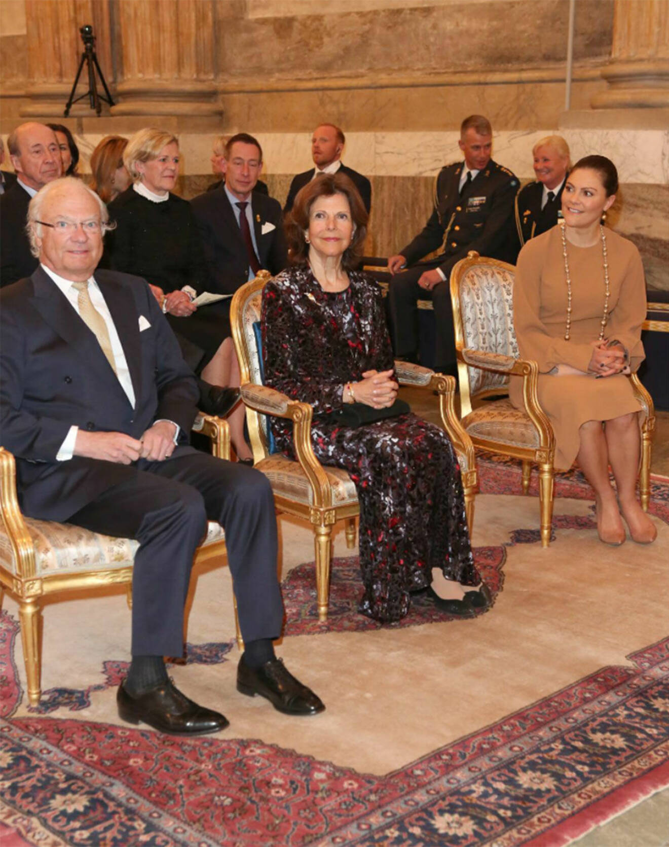 Kung Carl Gustaf, drottning Silvia och kronprinsessan Victoria på "The Bernadotte dynasty and music"