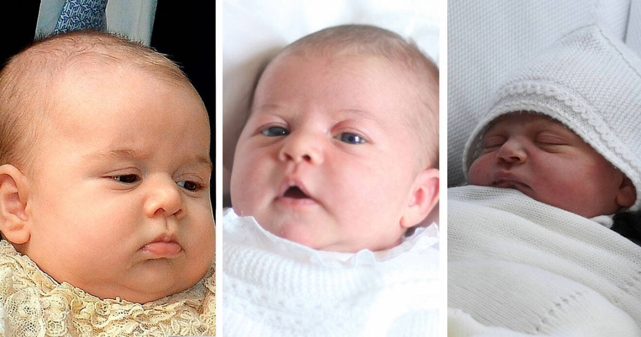 Nyfödd prins George, prinsessan Charlotte och det senaste tillskottet. 