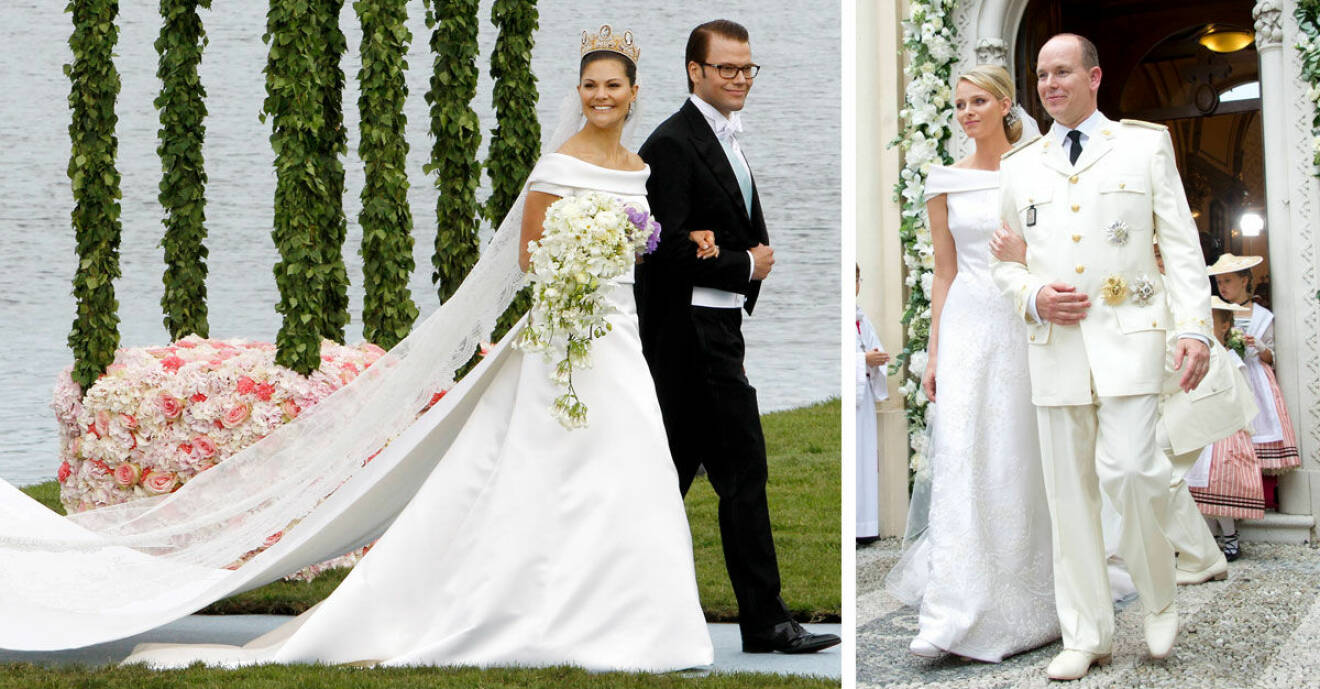 Kronprinsessan Victoria och prins Daniels bröllop och Charlene och prins alberts bröllop