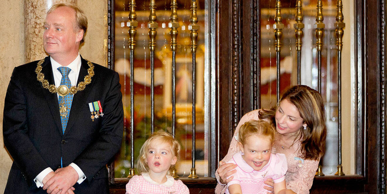 Prins Carlos och Annemarie Gualthérie van Weezel med barnen.