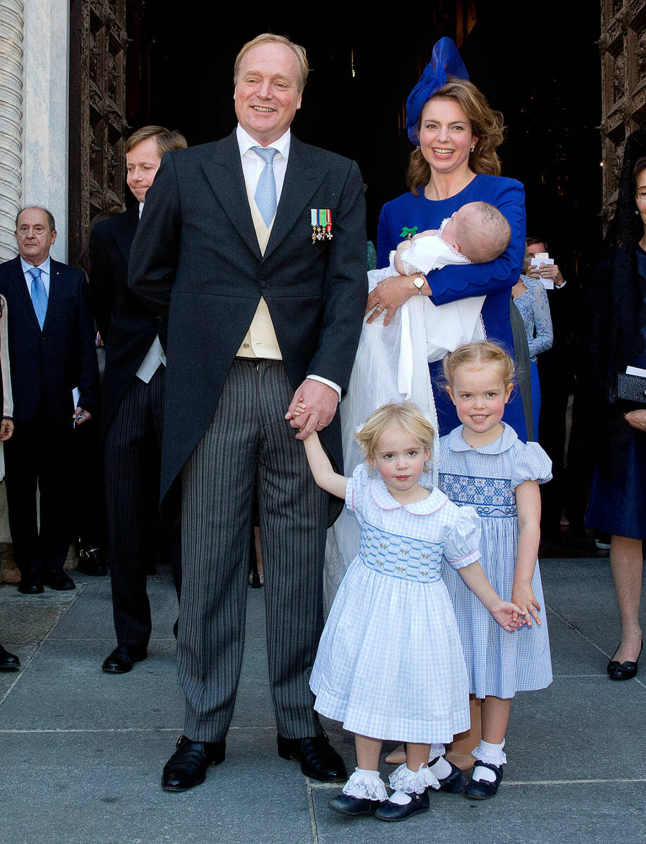 Prins Carlos och Annemarie Gualthérie van Weezel med barnen.