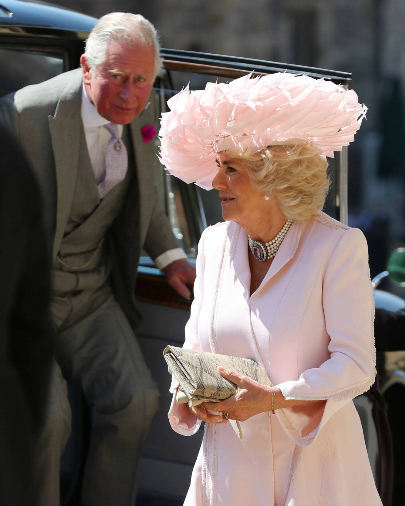 Camilla och prins Charles på Harrys och Meghans bröllop 19 maj