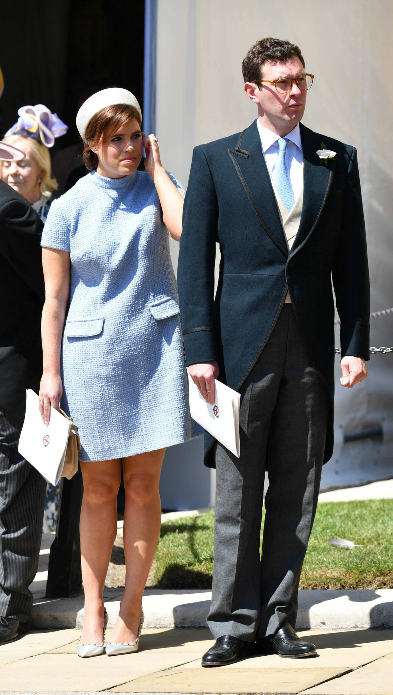 Prinsessan Eugenie och Jack Brooksbank under prins Harrys bröllop med sin Meghan. Snart är det deras tur.