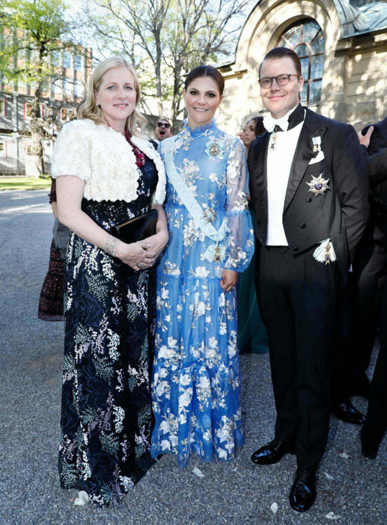 Kronprinsessan Victoria och prins Daniel med finanskvinnan Cristina Stenbeck.