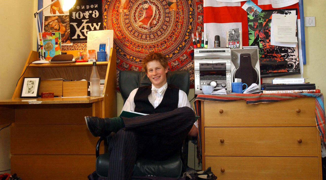 Prins Harry i sitt studentrum
