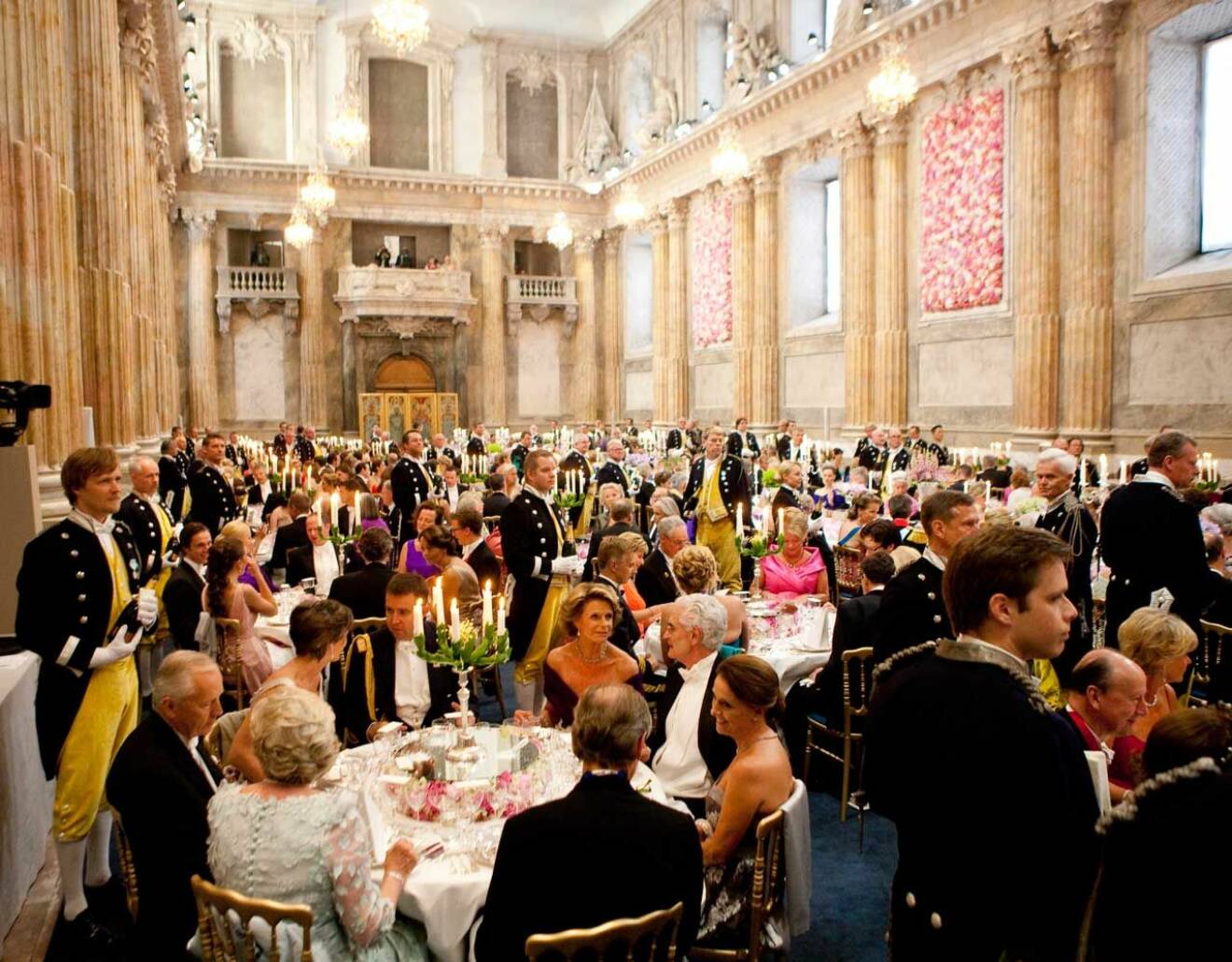 Rikssalen under kronprinsessan Victorias och prins Daniels bröllopsmiddag den 19 juni 2010.