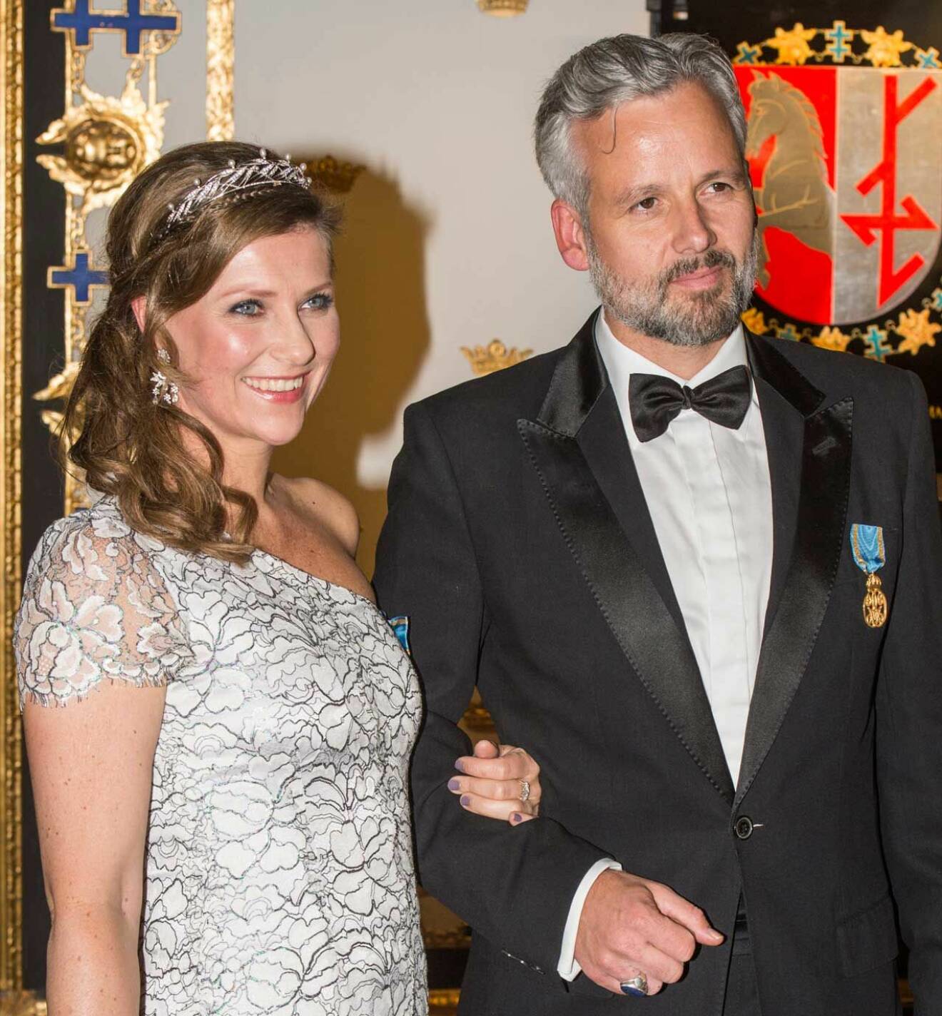 Prinsessan Märtha Louise och Ari Behn i Stockholm på kungens 70-årsfest.