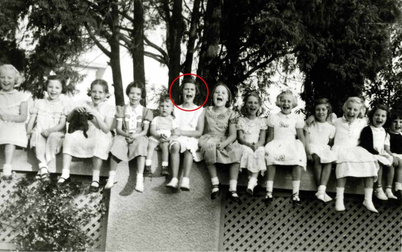 Lilla Silvia Sommerlath på barnkalas i Sao Paulo runt år 1950.