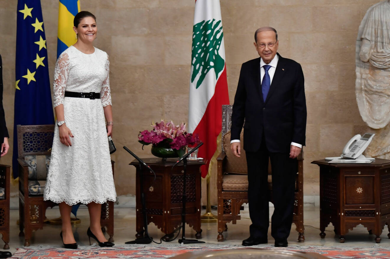 Victoria och Libanons president Michel Aoun.