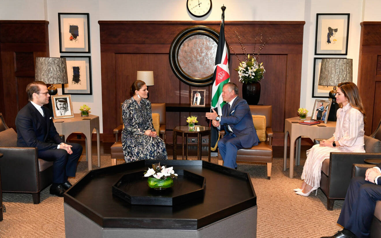Kronprinesssparet gästade Jordaniens kung Abdullah och drottning Rania.