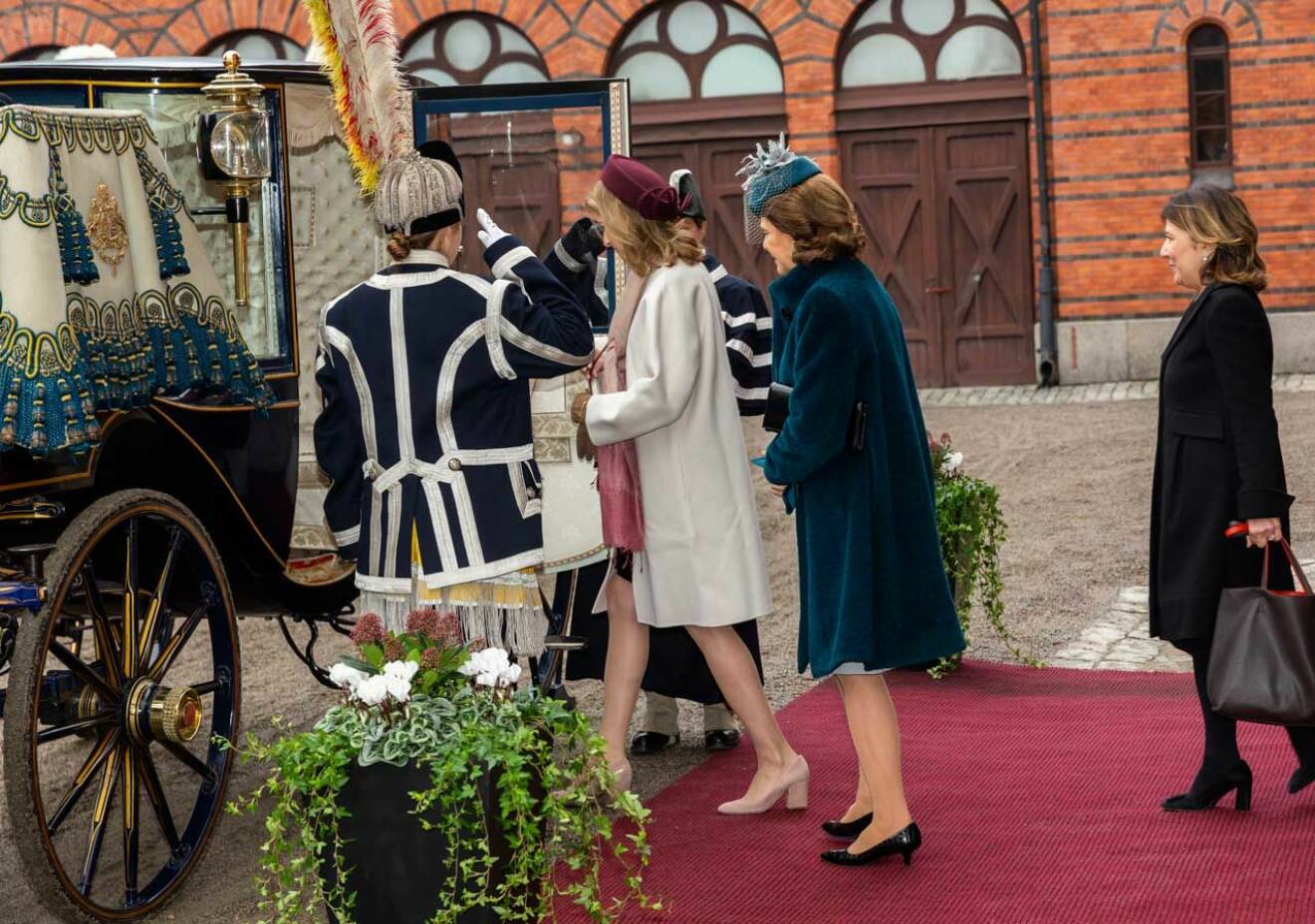 Drottning Silvia och Laura Mattarella under statsbesöket från Italien.