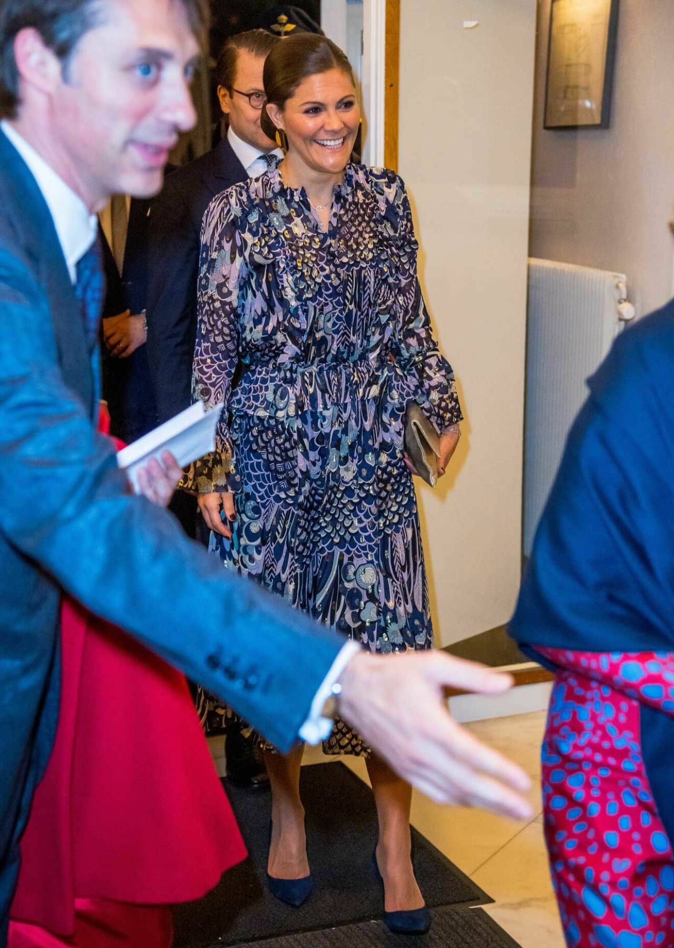 Kronprinsessan Victoria vid president Sergio Mattarellas svarsmottagning på Italienska kulturinstitutet.