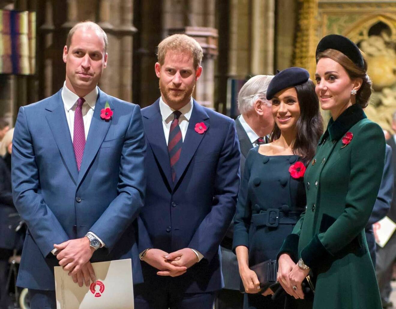 Prins William och prins Harry med hertiginnan Meghan och hertiginnan Kate.